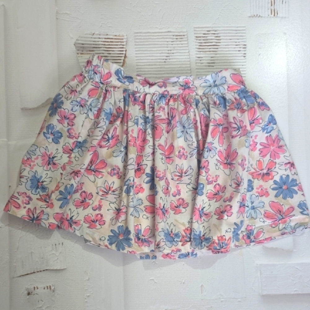 CALVIN KLEIN JEANS PINK/BLUE BUBBLE MINI SKIRT